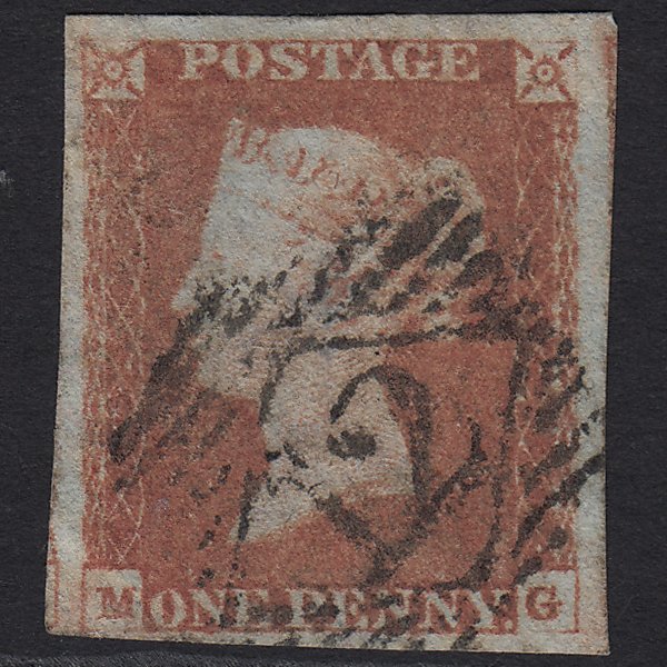 GB QV 1841 1d Red-brown (Plate 66) SG8-B1(1) MG GU London IS 12 4 Margins