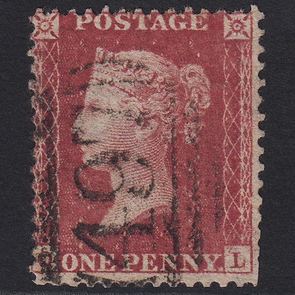 GB QV 1857 1d Rose-red (Plate 43) SG40-C10(1) QL GU Malvern 497