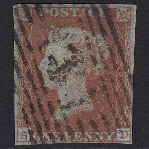 GB QV 1841 1d Red-brown (Plate 106) SG8-B1(1) SD GU Edinburgh 131 4 Margins