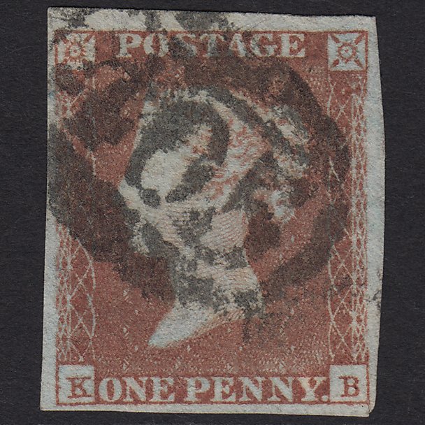 GB QV 1841 1d Red-brown (Plate 98) SG8-B1(1) KB GU Ipswich 405 4 Margins
