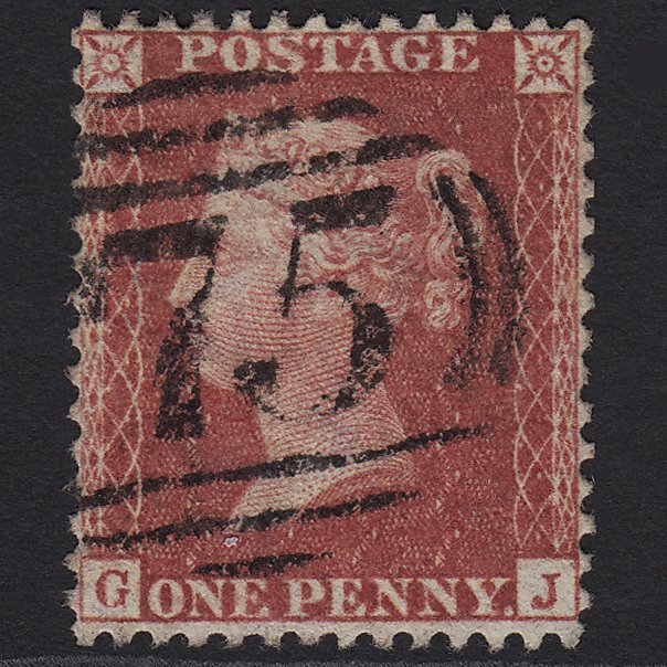 GB QV 1857 1d Deep Rose-red (Plate 36) SG41-C10(4) GJ VFU Birmingham 75