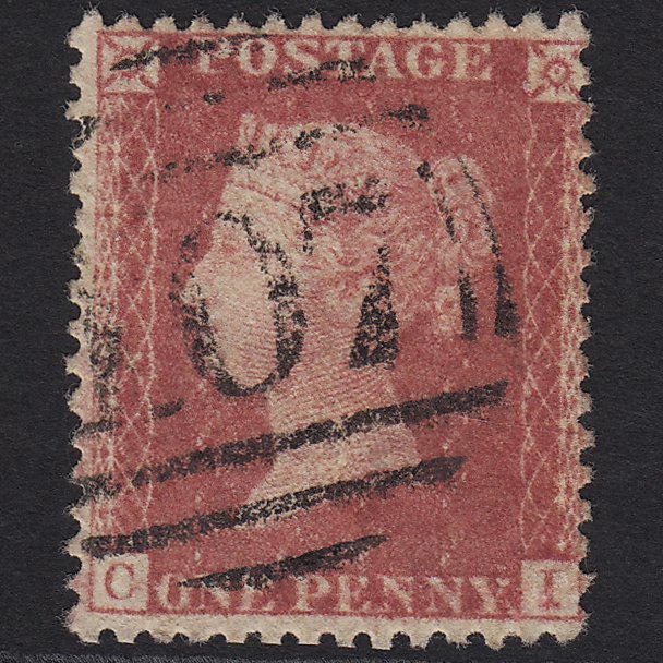 GB QV 1857 1d Rose-red (Plate 60) SG40-C10(1) CI FU Bradford 107