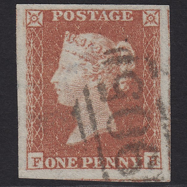 GB QV 1841 1d (Plate 123) SG8-B2(1) FH VFU Wolverhampton 905 4M Imperf