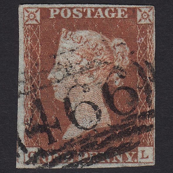 GB QV 1841 1d Red-brown (Plate 45) SG8-B1(1) CL GU 4M Imperf Liverpool 466