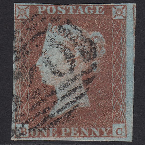 GB QV 1841 1d Very Blued (Plate 106) SG8a-B1(2) BC GU nr 4M Imperf