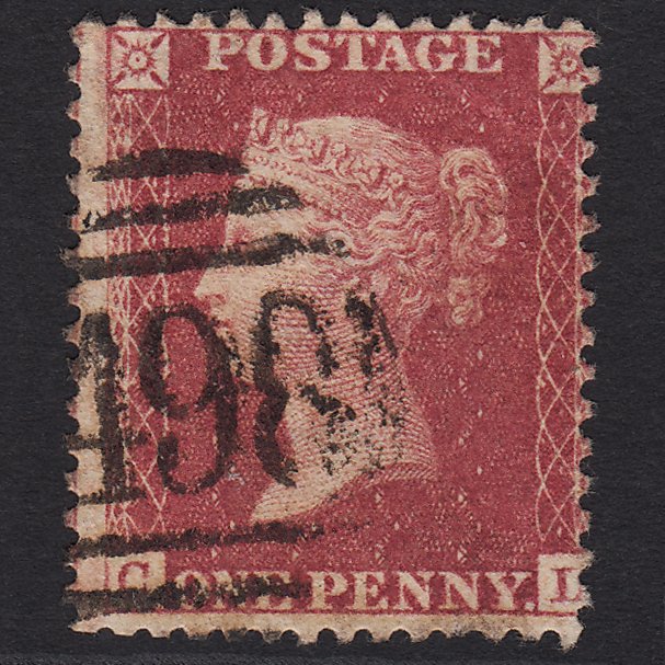 GB QV 1857 1d Rose-red (Plate 47) SG40-C10(1) CL FU Manchester 498