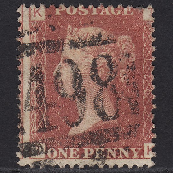GB QV 1864 1d (Plate 178) SG44-G1(2) TK GU Manchester 498 Large Misperf