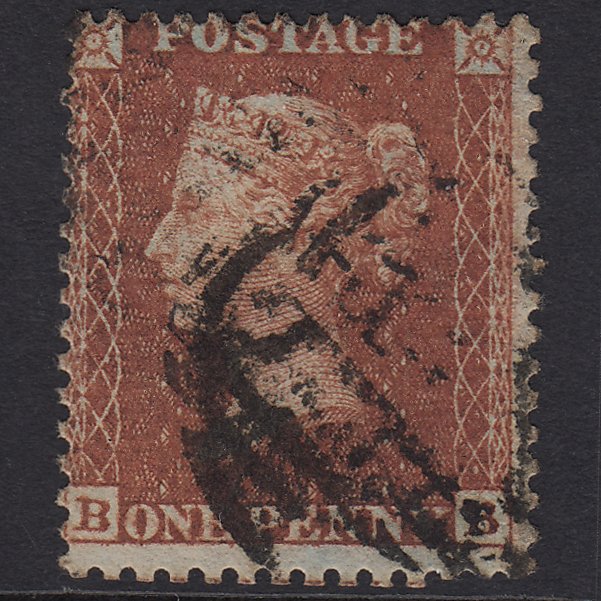 GB QV 1855 1d Red-brown (Plate 13) SGC6(1) BB GU Misperf