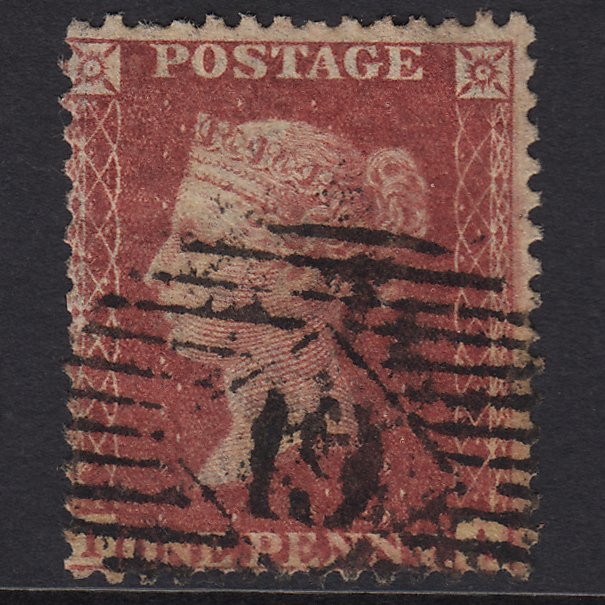 GB QV 1857 1d Rose-red SG40-C10(1) London IS 19