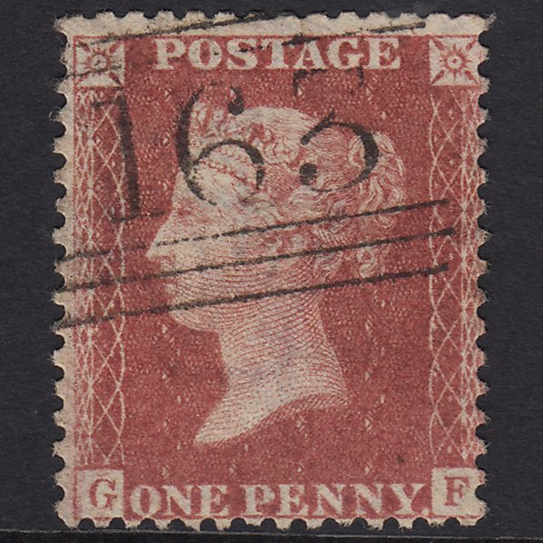 GB QV 1857 1d Rose-red (Plate 34) SG40-C10(1) GF GU Greenock 163