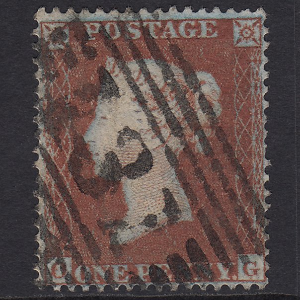 GB QV 1854 1d Red-brown (Plate 193) SG17-C1(1) OG FU Edinburgh 131