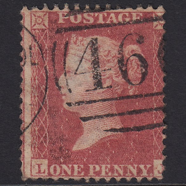 GB QV 1857 1d Rose-red (Plate 52) SG40-C10(1) LJ GU Liverpool 466 Misperf
