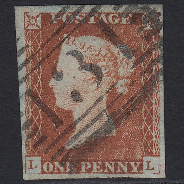 GB QV 1841 1d Pale Red-brown (Plate 62) SG9-B1(3) LL VFU 4M Edinburgh 131