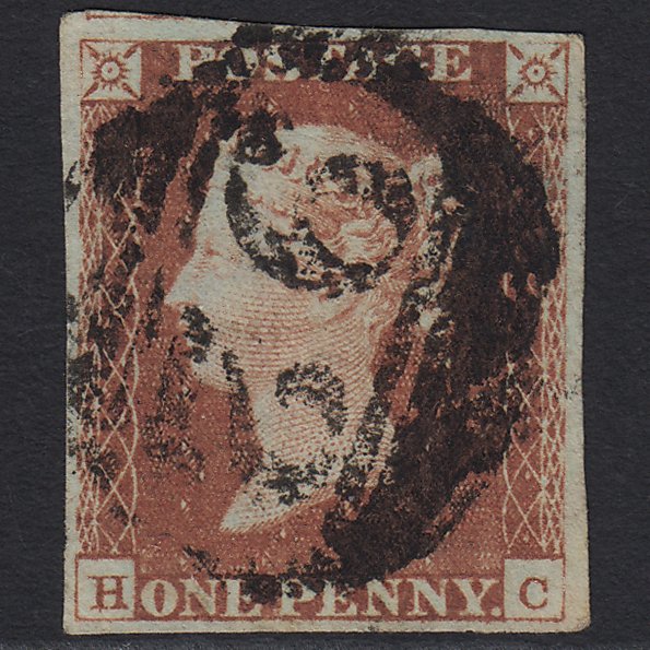 GB QV 1841 1d Red-brown (Plate 72) SG8-B1(1) HC FU 4M Imperf Bolton 92