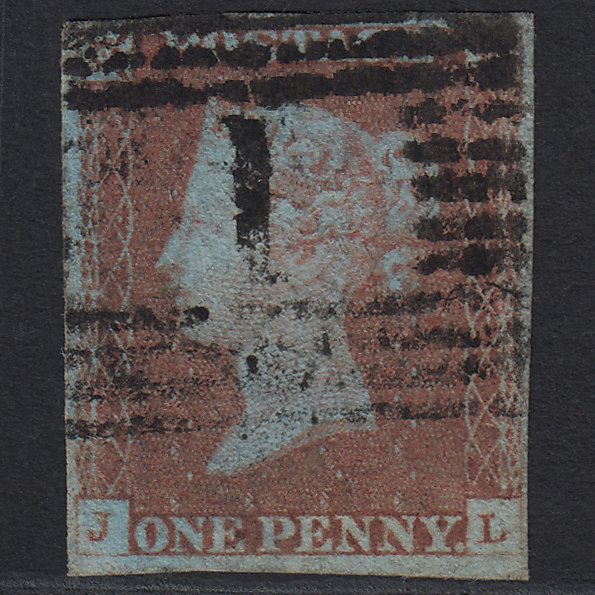 GB QV 1841 1d Very Blued (Plate 84) SG8a-B1(2) JL GU 4 Margins Aberdeen 1