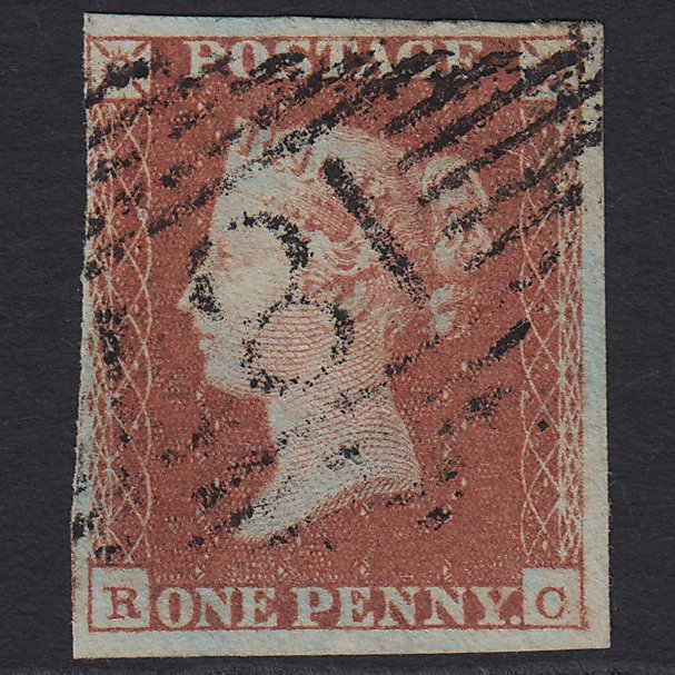 GB QV 1841 1d Red-brown (Plate 91) SG8-B1(1) RC FU nr 4 Margins Dundalk 187