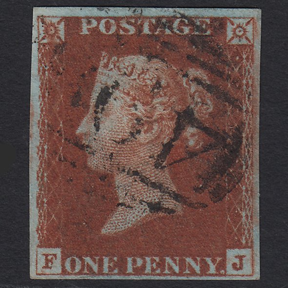 GB QV 1841 1d Deep Red-brown (Plate 60) SG10-B1(4) FJ FU 4 Margins