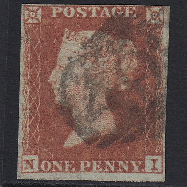 GB QV 1841 1d Red-brown (Plate 166) SG8-B2(1) NI GU 4 Margins