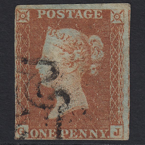GB QV 1841 1d (Plate 22) SG8-B1(1) GJ GU Missing Imprimatur nr 4 Margins MX