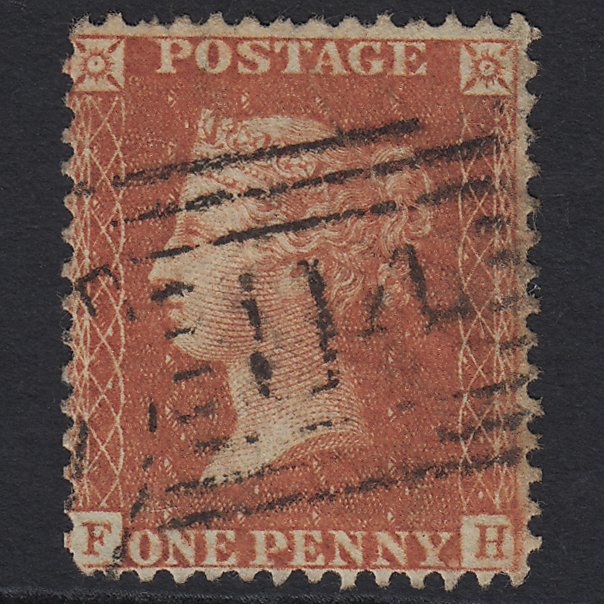 GB QV 1856 1d Red-brown (Plate 48) SG29-C8(1) FH GU Dundee 114