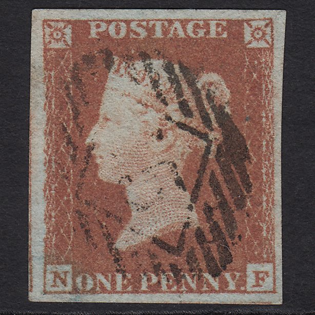 GB QV 1841 1d Red-brown (Plate 87) SG8-B1(1) NF FU 4M Imperf London IS 15