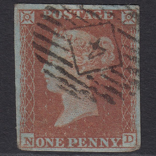 GB QV 1841 1d Red-brown (Plate 129) SG8-B2(1) ND GU 4M London IS 4 4.e