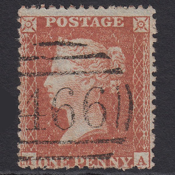 GB QV 1855 1d Red-brown (Plate 3) SG24-C3(1) MA FU Liverpool 466