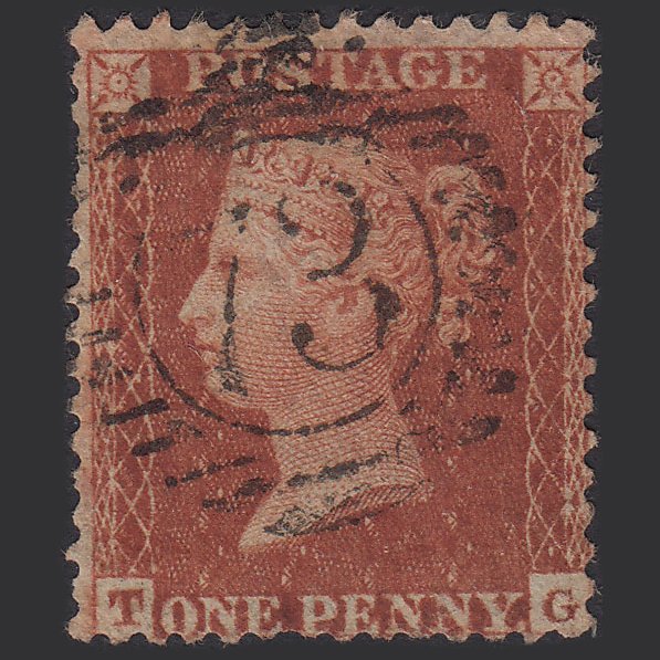 GB QV 1855 1d Red-brown (Plate 9) SG24-C3(1) TG GU London D&S 73
