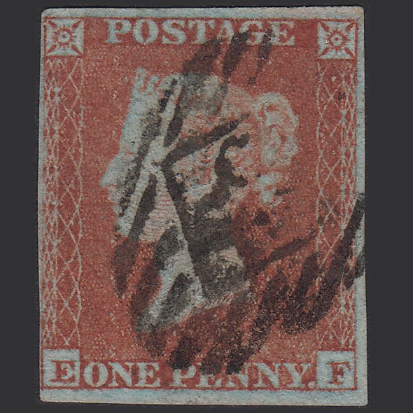 GB QV 1841 1d Red-brown (Plate 154) SG8-B2(1) EF GU 4M London IS Cancel