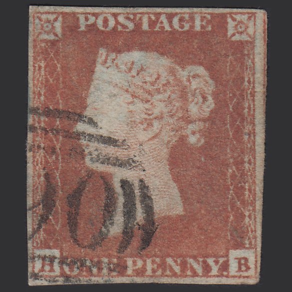 GB QV 1841 1d Red-brown (Plate 90) SG8-B1(1) HB GU 4 Margins