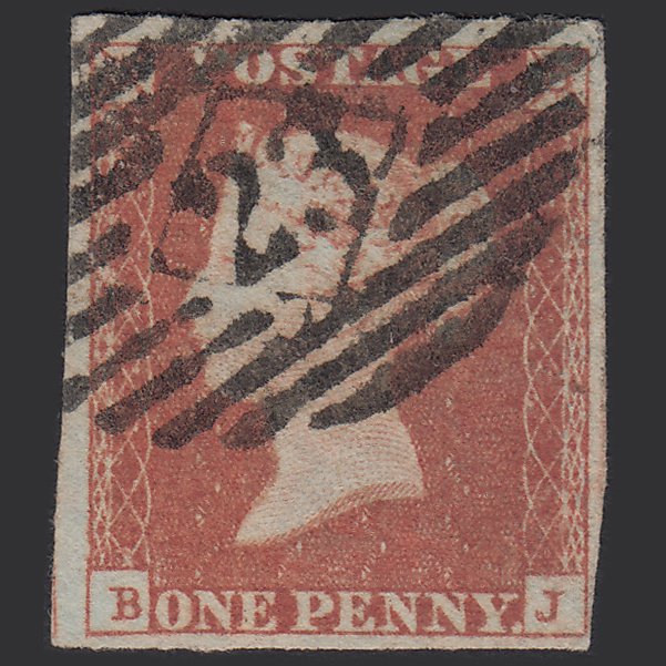 GB QV 1841 1d Red-brown (Plate 90) SG8-B1(1) BJ FU 4 Margins London IS 23