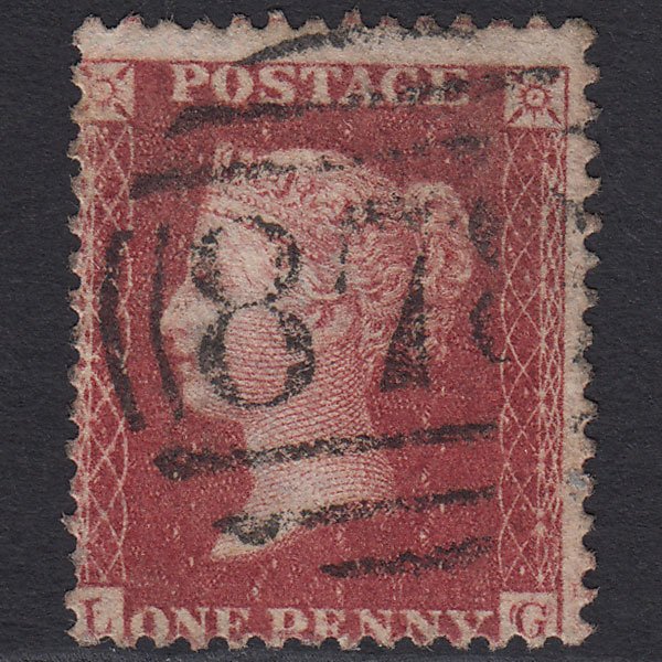 GB QV 1857 1d (Plate 58) SG40-C10(1) LG FU Wigan 878 Unlisted Marks Misperf