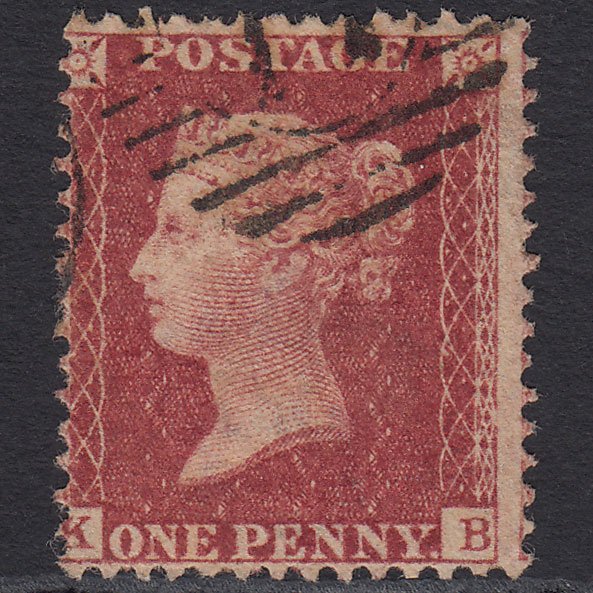 GB QV 1857 1d Rose-red (Plate 46) SG40-C10(1) KB FU London D&S Cancel