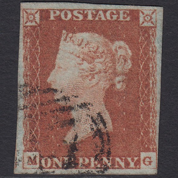 GB QV 1841 1d Red-brown (Plate 73) SG8-B1(1) MG FU 4 Margins