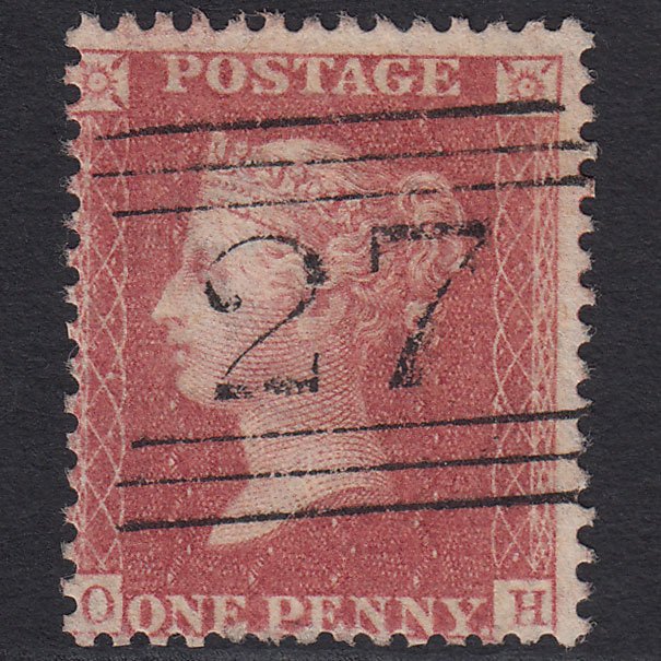 GB QV 1857 1d Rose-red (Plate 36) SG40-C10(1) OH FU Ayr 27