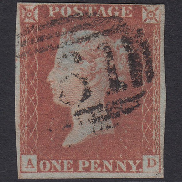 GB QV 1841 1d Red-brown (Plate 76) SG8-B1(1) AD FU Missing Imprimatur 4M