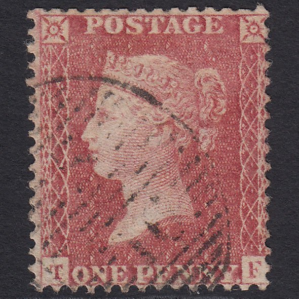 GB QV 1857 1d Rose-red (Plate 42) SG40-C10(1) TF GU London D&S Cancel