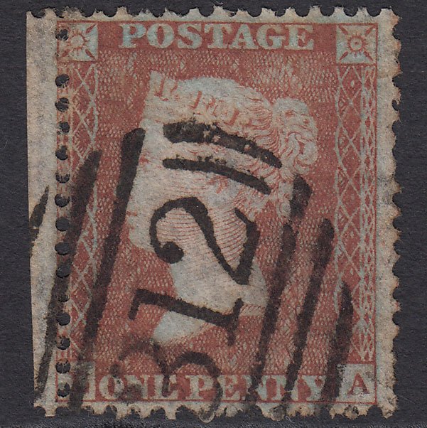 GB QV 1855 1d (Plate 11) SG24-C3(1) LA GU Gloucester 312 Worn Impression