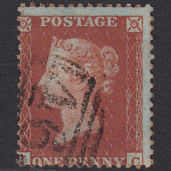 GB QV 1855 1d Red-brown (Plate 7) SG24-C3(1) IC FU Misperf