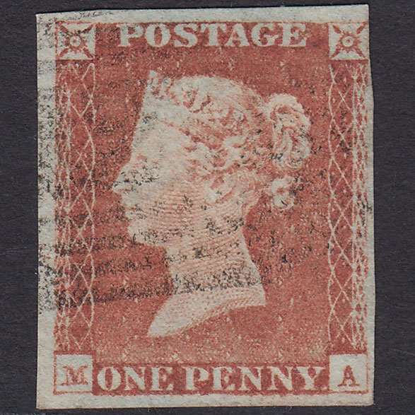 GB QV 1841 1d Pale Red-brown (Plate 68) SG9-B1(3) MA FU 4 Margins Scotland