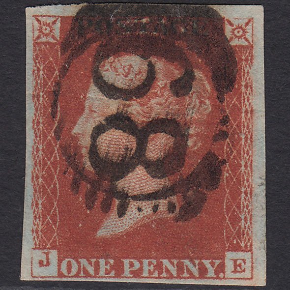 GB QV 1841 1d Red-brown (Plate 67) SG8-B1(1) JE GU 4 Margins London D&S 68