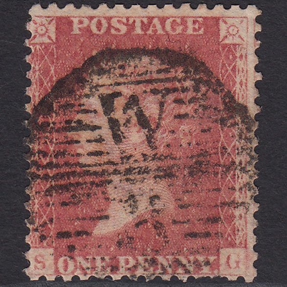 GB QV 1857 1d Rose-red (Plate 49) SG40-C10(1) SG GU London D&S W3