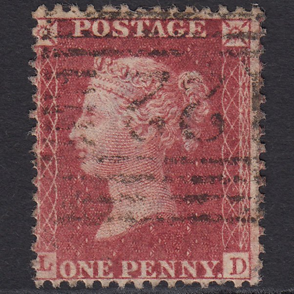 GB QV 1857 1d (Plate 34) SG40-C10(1) LD FU Duns (dunse) 122 Misperf