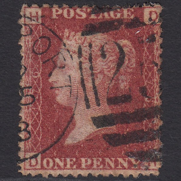 GB QV 1864 1d Lake-red (Plate 176) SG44-G1(2) DH FU Devonport 250