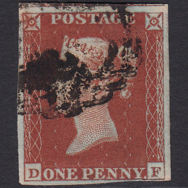 GB QV 1841 1d Deep Red-brown (Plate 57) SG10-B1(4) DF FU 4 Margins
