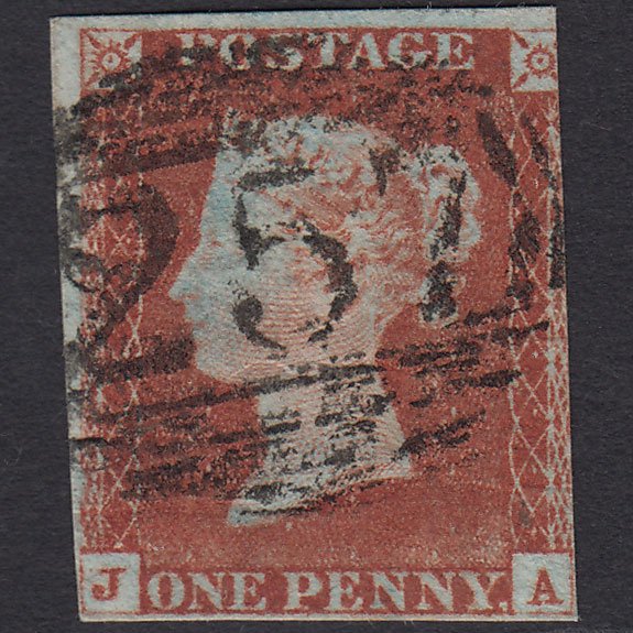 GB QV 1841 1d Red-brown (Plate 62) SG8-B1(1) JA GU Dorking 257