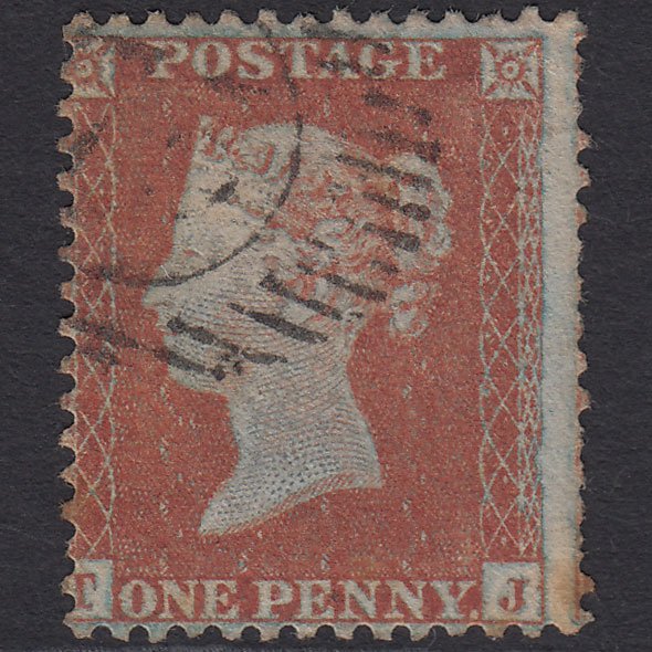 GB QV 1855 1d Red-brown Plate R2 SG22-C2(1) Framed Reverse TJ GU London