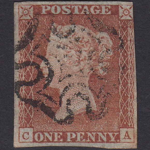 GB QV 1841 1d Pale Red-brown (Plate 12) SG9-B1(3) CA GU nr 4 Margins MX