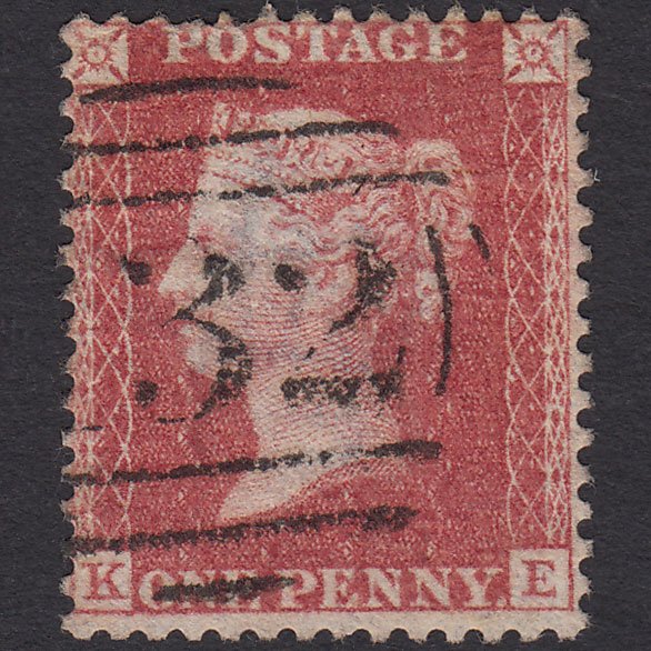 GB QV 1857 1d Rose-red (Plate 34) SG40-C10(1) KE GU Brighton 132