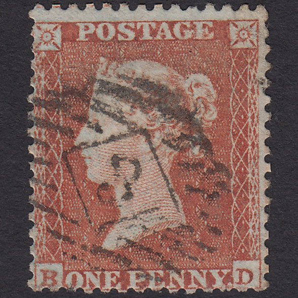 GB QV 1855 1d Red-brown (Plate 194) SG22-C2(1) BD GU London IS 3